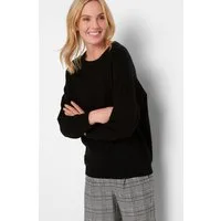 bonprix Strickpullover im Feinstrick mit hohem Baumwollanteil, mit Fledermausärmeln