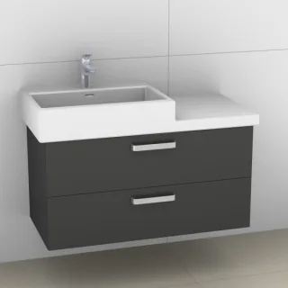 Artiqua 415 Waschtischunterschrank für Living City 818432 Anthrazit Hochglanz, 415-WU2L-L13-7015-51 415-WU2L-L13-7015-51