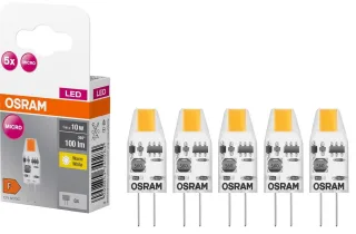 OSRAM LED-Lampe PIN, 5 Stück, G4, 1 W, 100 lm, 2700 K