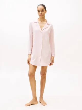 LS SHIRT NIGHTDRESS light pink heather - Gr. - XL