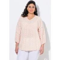Ulla Popken Tunika Bluse Kaktus A-Linie 3/4-Arm Spitze