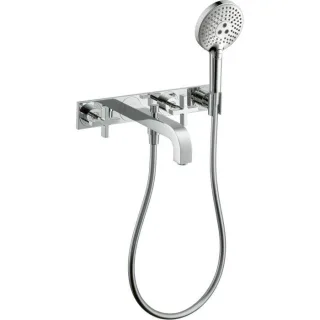 hansgrohe Axor Citterio Fertigmontageset 39441000 Unterputz-3-Loch-Wannenarmatur, mit Kreuzgriffen, chrom