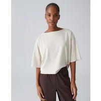 OPUS Kurzarmshirt Boxy Jerseyshirt aus Viskose Mix Weite Passform, Pull-on, Kurzarm