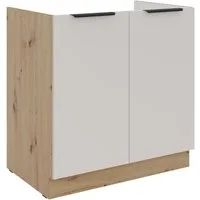 Küchen-Preisbombe Spülenunterschrank 80 cm Küche SOLANO Kaschmir beige Küchenzeile Küchenblock Einbauküche