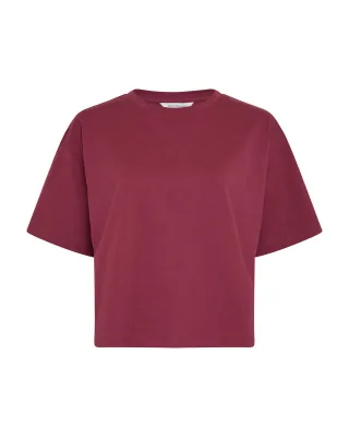 msch copenhagen - T-Shirt im Boxy-Fit - MSCHLeana Tee rot - Gr. - M
