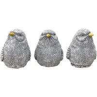 Stone and Style Gartenfigur Frostfeste Steinfiguren 3er-Set Vogel klein