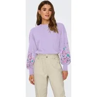 ONLY Sweatshirt ONLBROOKE L/S O-NECK FLOWER SWT Baumwollmischung, regular fit