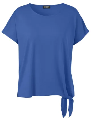 VIA APPIA DUE - T-Shirt mit seitlichem Knoten-Detail blau - Gr. - 44
