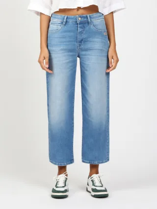 GANG Damen Jeans 94JUL CROPPED - comfort straight fit Jeans azure blue wash