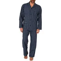 Normann Pyjama Gewebter Herren Pyjama, durchknöpfbarer Schlafanzug mit Streifen