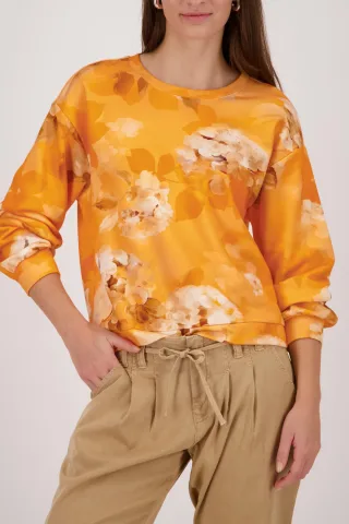 monari - Sweatshirt mit Blumen-Muster aperitif gemustert - Gr. - 36