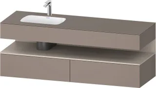 Duravit Qatego Einbauwaschtisch mit Konsolenwaschtischunterbau Basalt Matt 1600x500x600 mm - QA47950 QA4795091430000