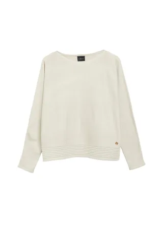 s.Oliver BLACK LABEL - Strickpullover mit U-Boot beige - Gr. - 34
