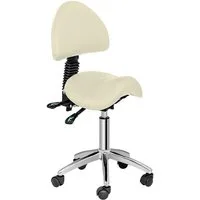 Physa Drehstuhl Sattelstuhl Rollstuhl mit Rückenlehne 550-690 mm 150 kg beige, Beige