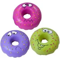 Nobby Tierquietschie Hundespielzeug Donut mit Gesicht aus Latex