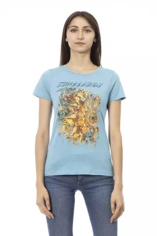 Trussardi Action Light Blue Baumwoll Damen T-Shirt