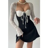 WOMAN VISION Minikleid Minikleid mit V-Ausschnitt und ausgestelltem Rock