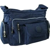 BAG STREET Schultertasche Bag Street Nylon navy Sportliche Damen (Schultertasche), Damen, Jugend Schultertasche Nylon, blau ca. 30cm x ca. 22cm