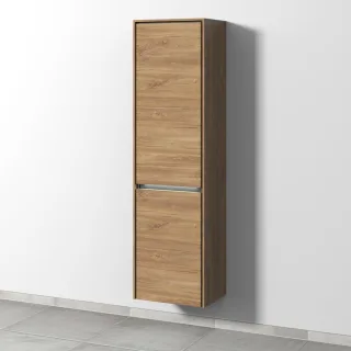 Sanipa Twiga Hochschrank mit LED-Beleuchtung, 1 Tür und 1 Wäschekorbklappe, Eiche-Kansas, SY11259 SY11259