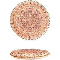 Marrakesch Orient & Mediterran Interior Bodenkissen Orientalisches Bodenkissen Aziza modern aus Baumwolle in Braun 55 cm, Handarbeit
