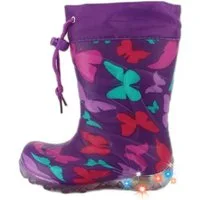 Beck Blinkender Regenstiefel  Butterfly mit Warmfutter Gummistiefel (für warme Füße bei Nässe und Kälte) wasserdicht, sehr kuscheliges Warmfutter