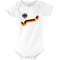 Youth Designz Strampler Deutschland Baby Body Strampler im Retro Fußball Trikot Look in tollem Design, mit Frontprint