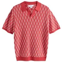 Next Poloshirt Kurzärmeliges Regular Fit Polohemd, Argyle-Muster (1-tlg)