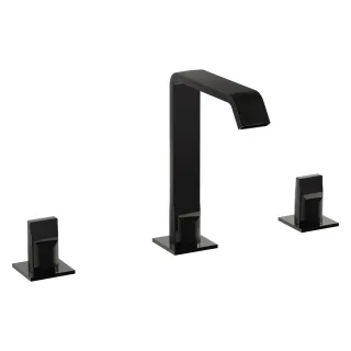 VitrA Suit Zweigriff-Waschtischarmatur 3-Loch-Montage Schwarz Hochglanz,A4278439 A4278439