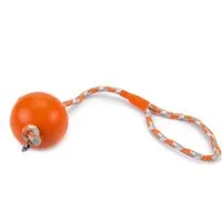 Beeztees Outdoor-Spielzeug Hundespielzeug Ball mit Kordel massiv orange