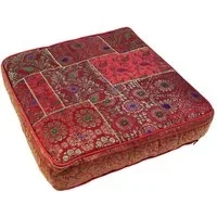 Guru-Shop Sitzkissen Orientalisches eckiges Patchwork Kissen 40 cm,..