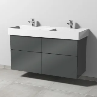 Sanipa 3way Waschtischunterbau zu Duravit Dura Square Waschtisch mit 4 Auszügen, Anthrazit-Glanz SF42279