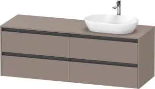 Duravit Ketho.2 Konsolenwaschtischunterbau wandhängend Basalt Matt 1600x550x568 mm - K24899R43430000 K24899R43430000