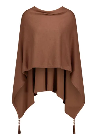 Betty Barclay - Strick-Poncho Dark Coffee - Gr. - OS