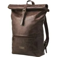 DRAKENSBERG Rucksack Roll-Top »Ryan« Kaffee-Braun, Herren, Damen, eleganter Fahrradrucksack aus Leder mit Laptopfach