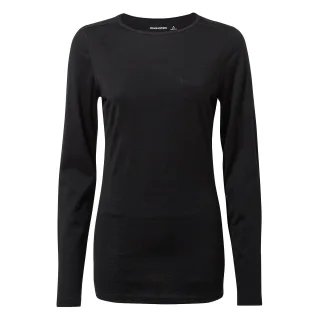 Craghoppers Womens/Ladies Merino Crew Neck Long Sleeve Baselayer II Top (Schwarz)