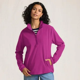 Anyweather Fleece-Pullover mit Reißverschluss, Damen,  Pink, Polyester, by Lands' End