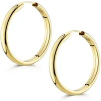 Materia Paar Creolen Damen Ohrringe Gold breit Ø30mm SO-81, Sterlingsilber, vergoldet