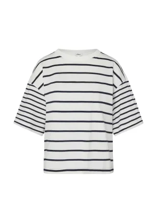 s.Oliver - T-Shirt blau/weiß - Gr. - 34