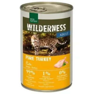 REAL NATURE WILDERNESS Nassfutter Katze, Adult Pure Turkey 24x400 g