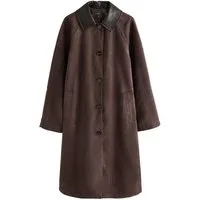 Next Ledermantel Trenchcoat aus imitiertem Veloursleder (1-tlg)