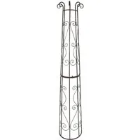 Dekoleidenschaft Rankgitter "Romance" aus Metall braun, halbrund für Fallrohr Rankhilfe Rankgerüst, für Kletterpflanzen in Antik Optik, Rankkegel, Rankturm, Ranksäule