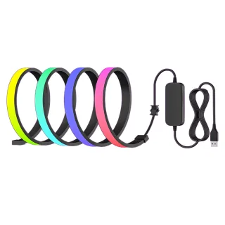 DX Light 1.6m USB RGBIC LED Strip Lights Music Sync & Screen Sync Strip Light for Gaming PC Desk Bedroom Ambiance