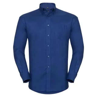 Russell Collection - "Oxford" Formelles Hemd Pflegeleicht für Herren Langärmlig (Kräftiges Königsblau)