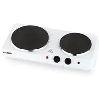Hyundai Doppelkochplatte EP310W, 2500W, 2 Gussplatten: Ø 18,5 cm/1500W, 15,5 cm /1000W, Thermosicherung