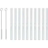 EAZY CASE Trinkhalme 10x Glas Strohhalme für Cocktails Kurz, (10er Set), ökologische Stohhalme aus Borosilikatglas Short Drink Cocktail Kurz