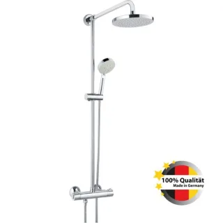 Heinrich Schulte Ascona Duschsystem Z034647-00010 mit Thermostat, Handbrause mit 5 Strahlarten, verchromt