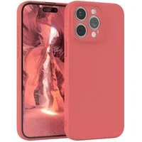 EAZY CASE Handyhülle für Apple iPhone 15 Pro Max Hülle Silikon 6,7 Zoll, Schutzhülle mit Kameraschutz stoßfest Telefonhülle Matt Rot / Hellrot