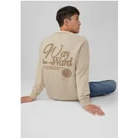 s.Oliver Sweatshirt Sweatshirt Leichtes Sweatshirt mit Rücken-Print und Rippbündchen