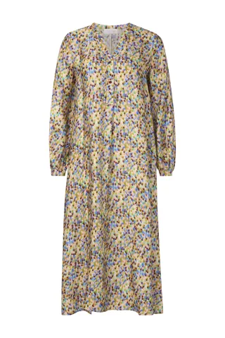 Rich & Royal - Printed V-Neck Dress ruby glow - Gr. - 34