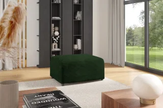 Polsterhocker Designerhocker Hocker MEGAN in Stoff Poso Dunkelgrün